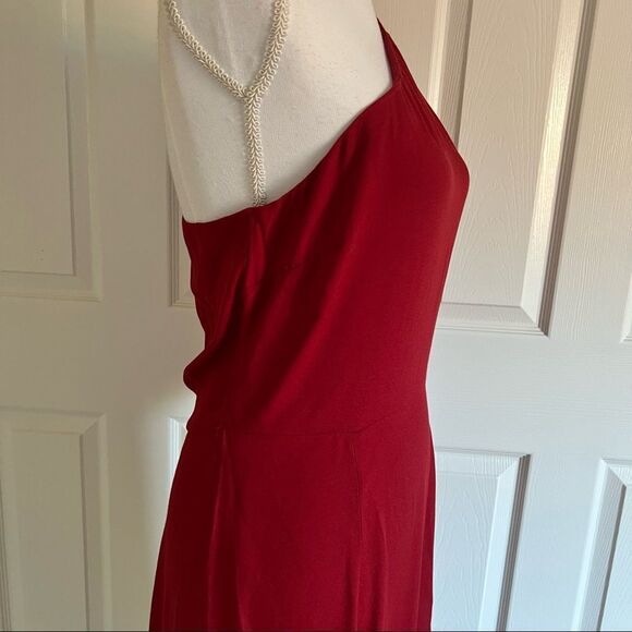 Reformation Lawrence One Shoulder Midi Dress in Crimson US 8 - Picture 5 of 10